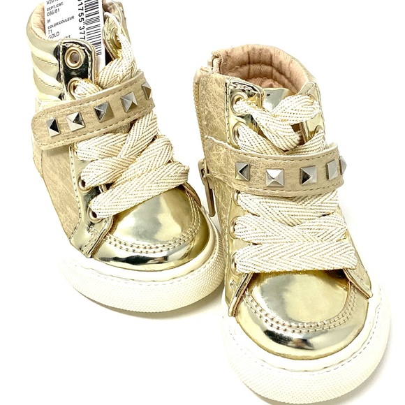 Children's Place Shoes-sneakers/Gold High top*NEW* - Picture 2 of 5